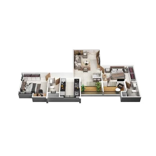Nirman Serenopolis Tathawade 2BHK Floor Plan Image
