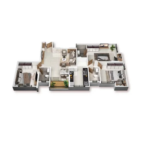 Nirman Serenopolis Tathawade 3 BHK Floor Plan Image